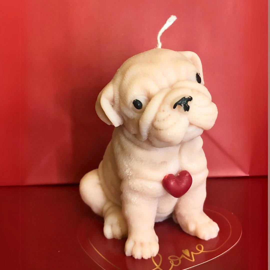 Candela profumata naturale Cagnolino Latte